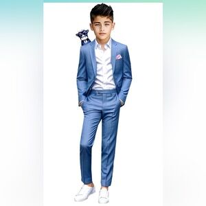 Black n Bianco Boys Slim Fit Rosefia Suit